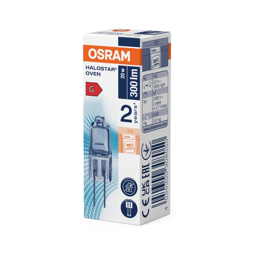 10er-Set Backofenlampe HALOSTAR G4, 20 W, 12 V, 2700 K - Osram