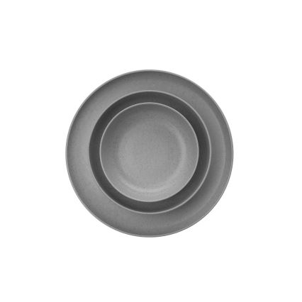 12-teiliges Geschirrset, grau/Porzellan