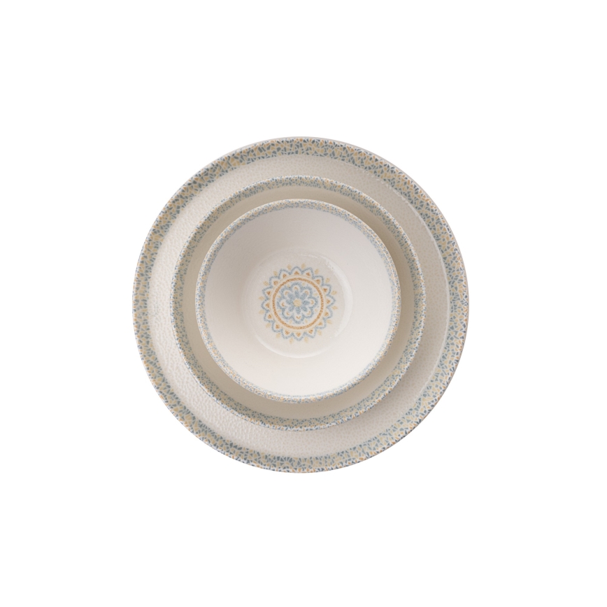 12-teiliges Geschirrset, grün/Porzellan