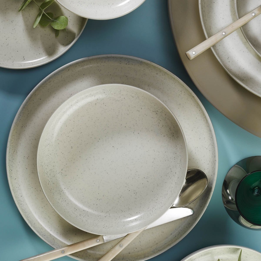 16-teiliges Geschirrset, beige/Porzellan