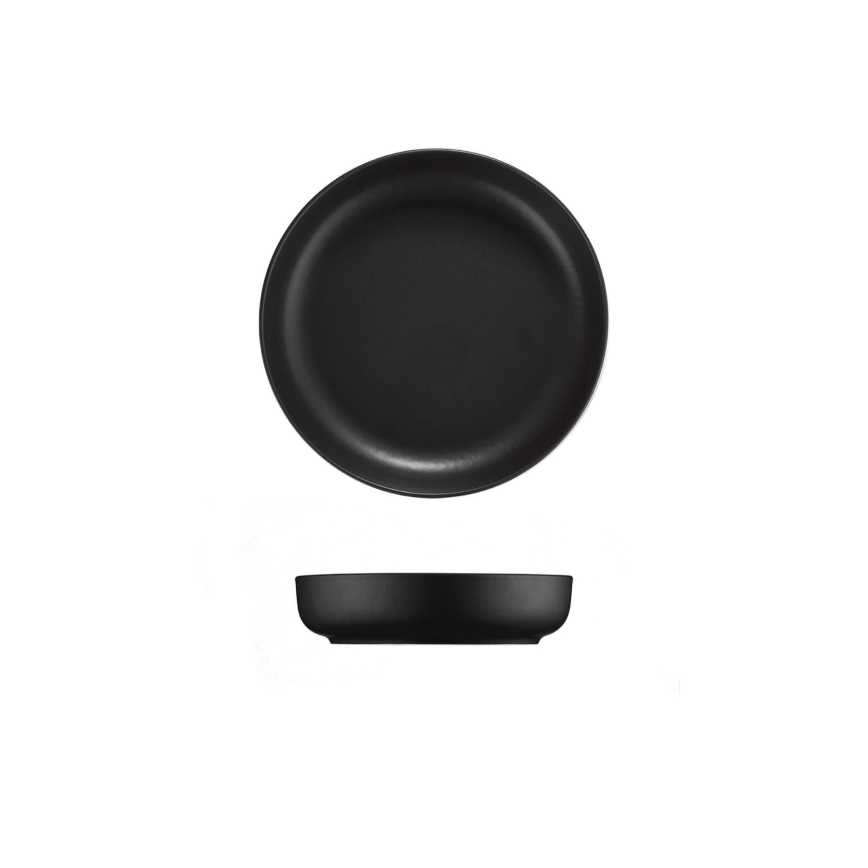 16-teiliges Geschirrset, schwarz/Porzellan