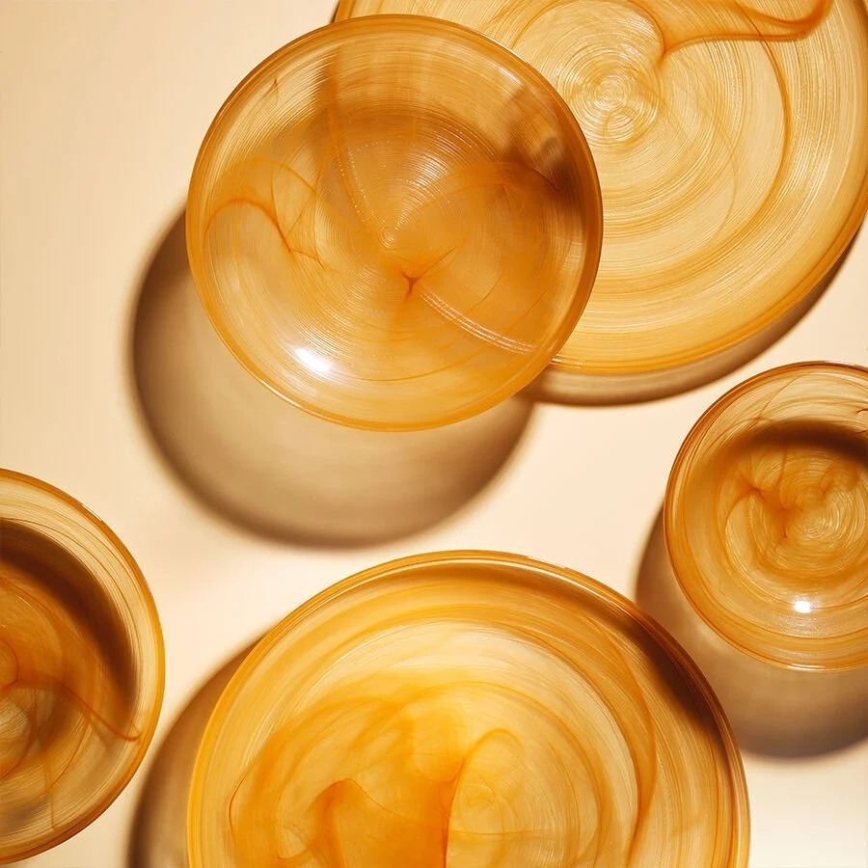 18-teiliges Essservice, orange/Glas