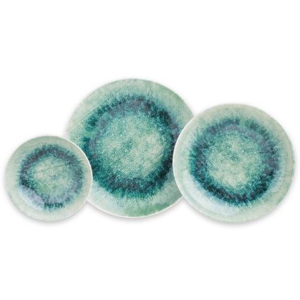 18-teiliges Geschirrset, blau, Porzellan