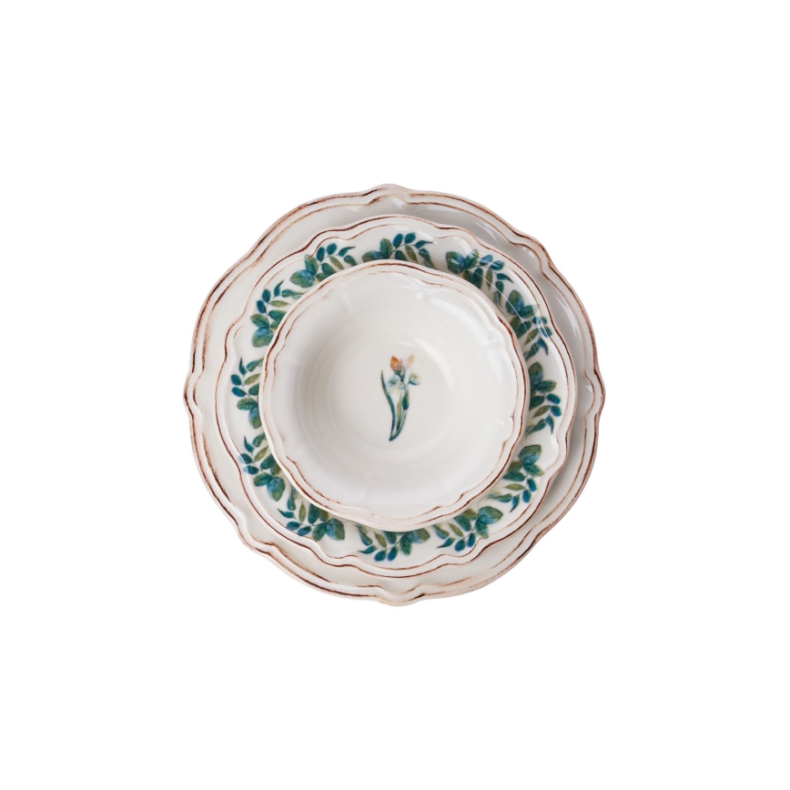 18-teiliges, mehrfarbiges Porzellan-Geschirrset