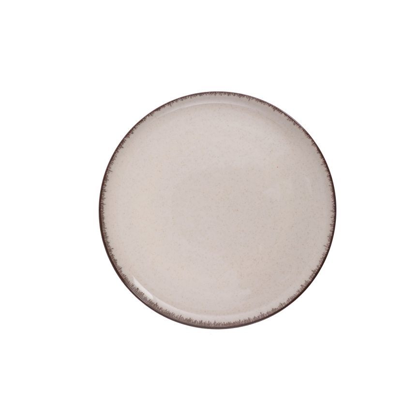 18-teiliges Porzellan-Geschirrset, beige