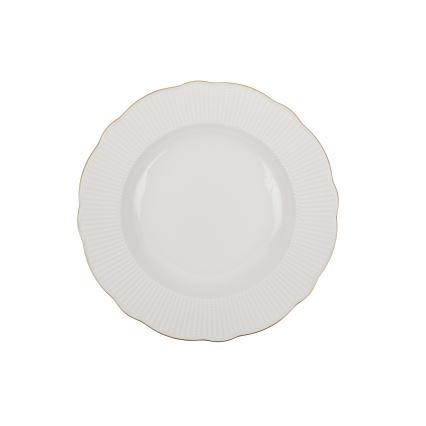 18-teiliges Speiseservice, weiß/gold, Porzellan