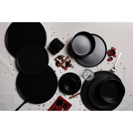 20-teiliges Tafelservice, schwarz/Steingut