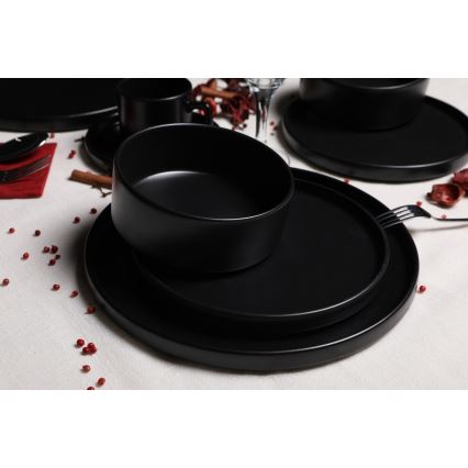 20-teiliges Tafelservice, schwarz/Steingut
