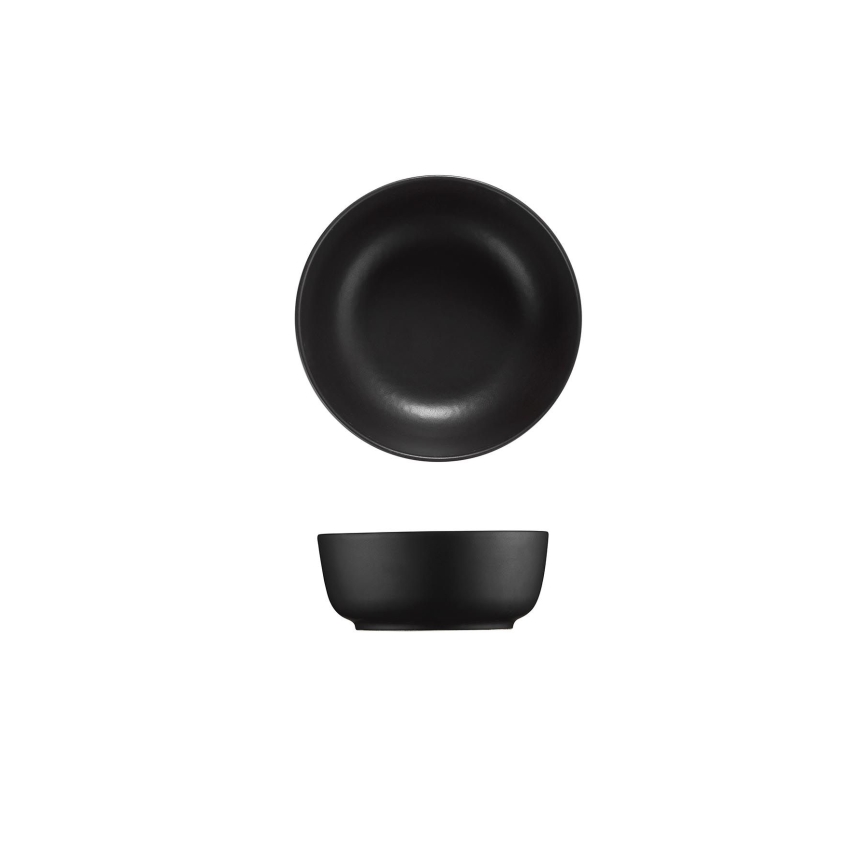 24-teiliges Essgeschirr aus Porzellan, schwarz