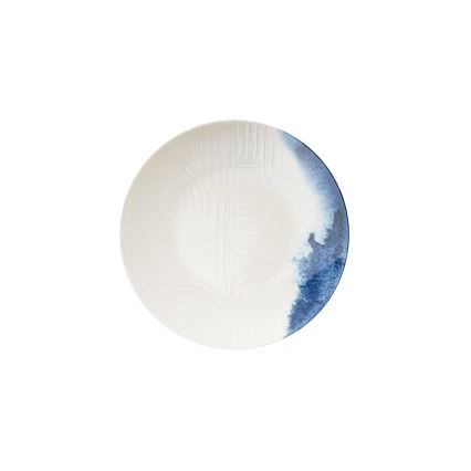 24-teiliges Essservice weiß/blau/Porzellan