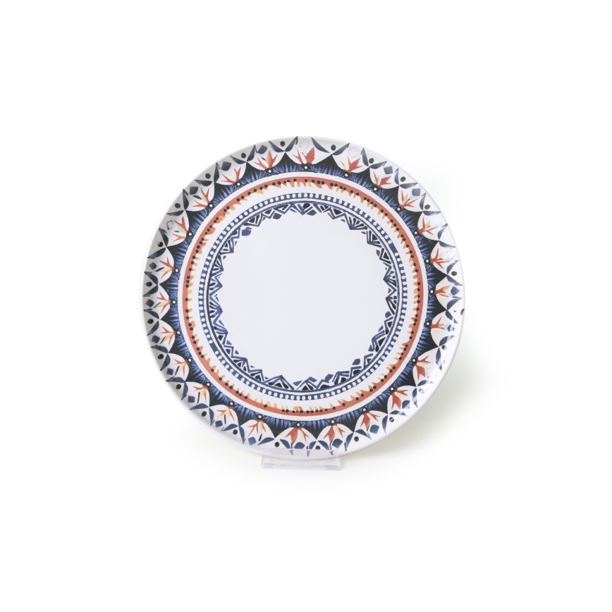 24-teiliges, farbenfrohes Geschirrset aus Steinzeug