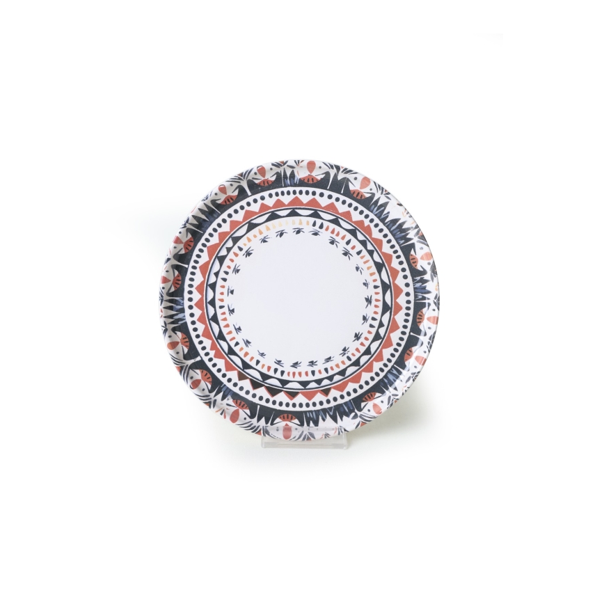 24-teiliges, farbenfrohes Geschirrset aus Steinzeug