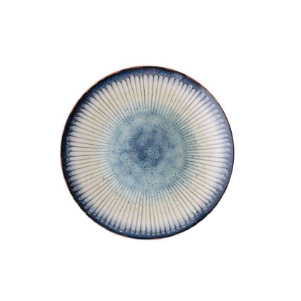 24-teiliges Geschirrset aus Porzellan, blau