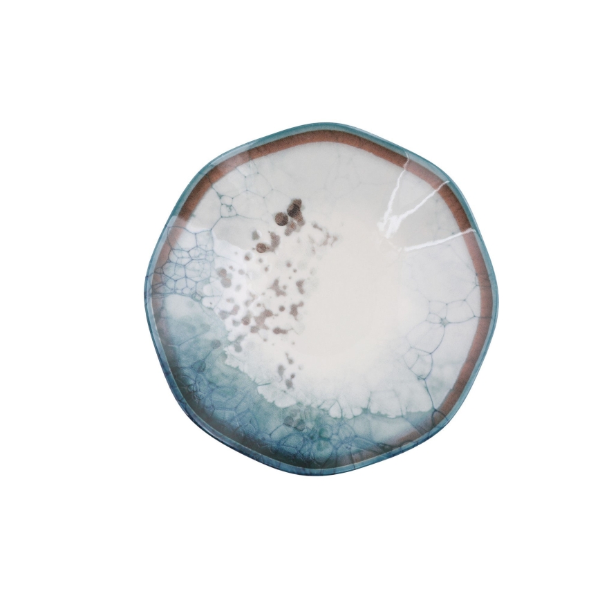 24-teiliges Geschirrset blau/Porzellan