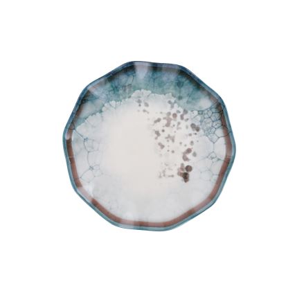 24-teiliges Geschirrset blau/Porzellan