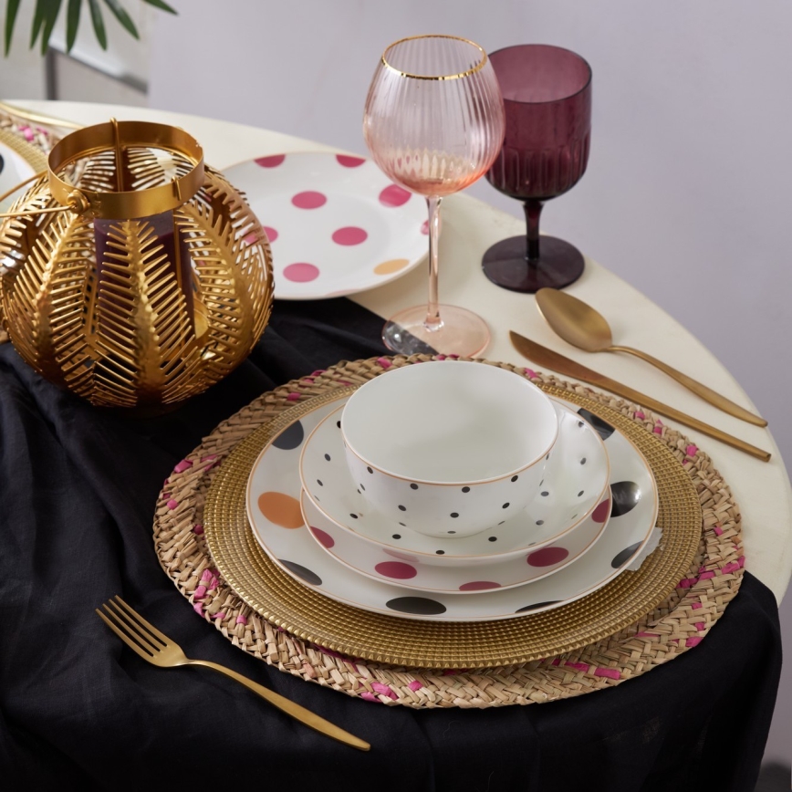 24-teiliges Geschirrset mehrfarbig/Porzellan