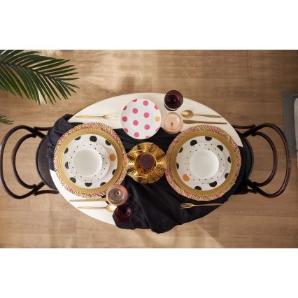 24-teiliges Geschirrset mehrfarbig/Porzellan