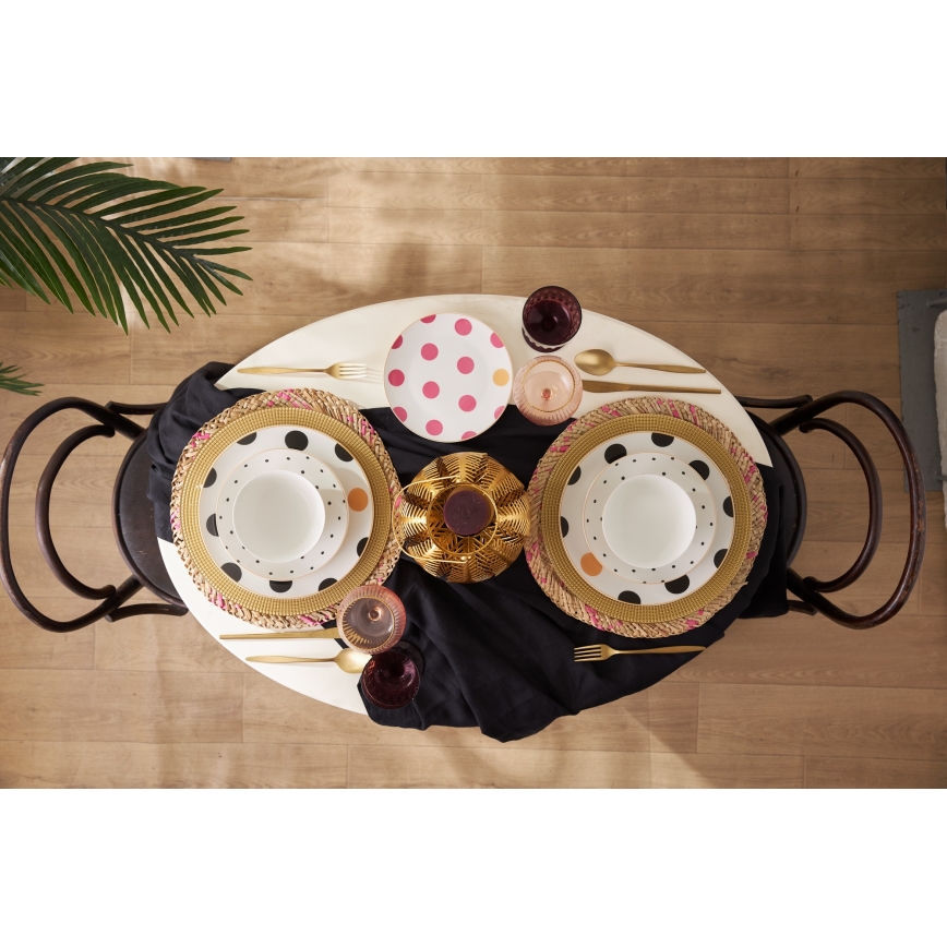 24-teiliges Geschirrset mehrfarbig/Porzellan