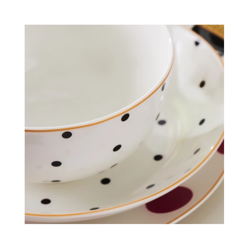 24-teiliges Geschirrset mehrfarbig/Porzellan