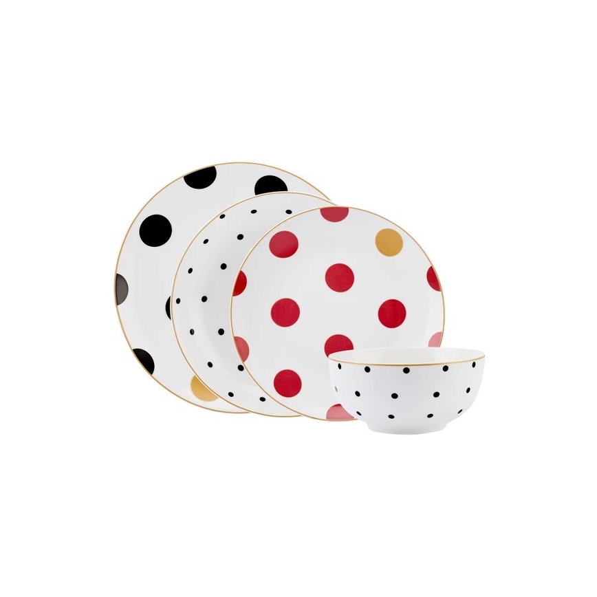 24-teiliges Geschirrset mehrfarbig/Porzellan