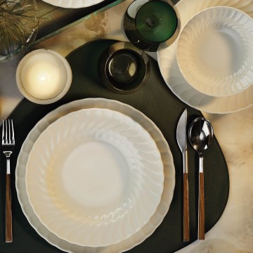 24-teiliges Porzellan-Speiseservice, weiß