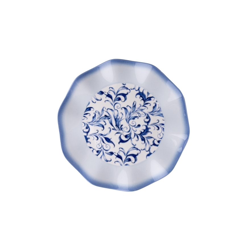 24-teiliges Speiseservice aus Porzellan, blau