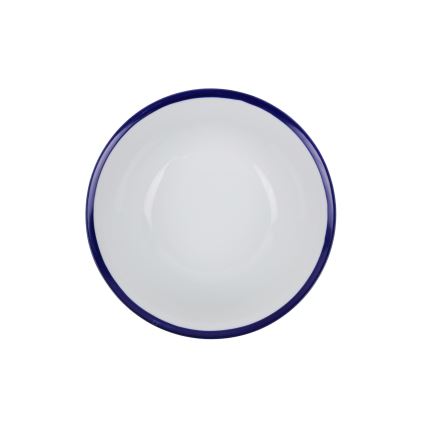 24-teiliges Tafelservice aus Porzellan, weiß/blau