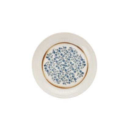 24-teiliges Tafelservice blau/beige/Porzellan