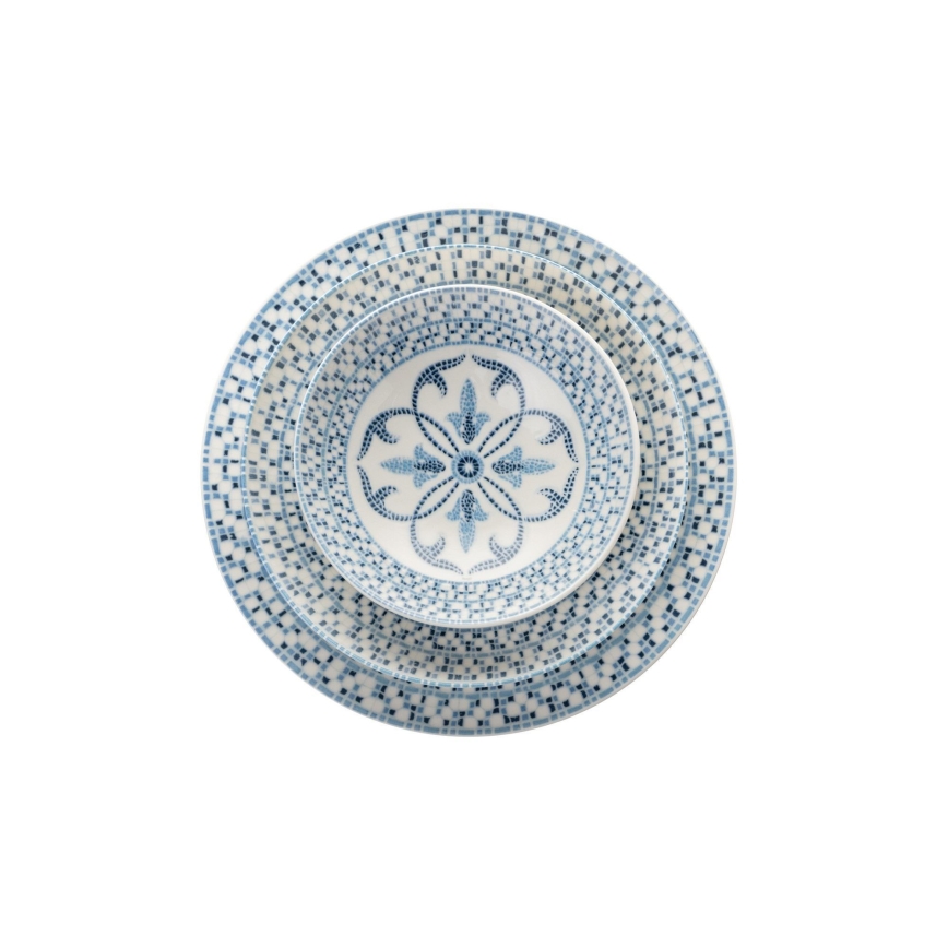 24-teiliges Tafelservice, blau/Porzellan