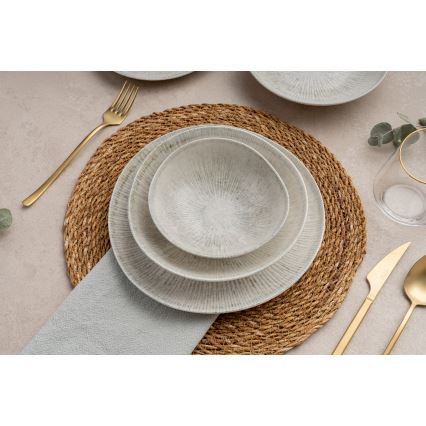 24-teiliges Tafelservice grau/Porzellan