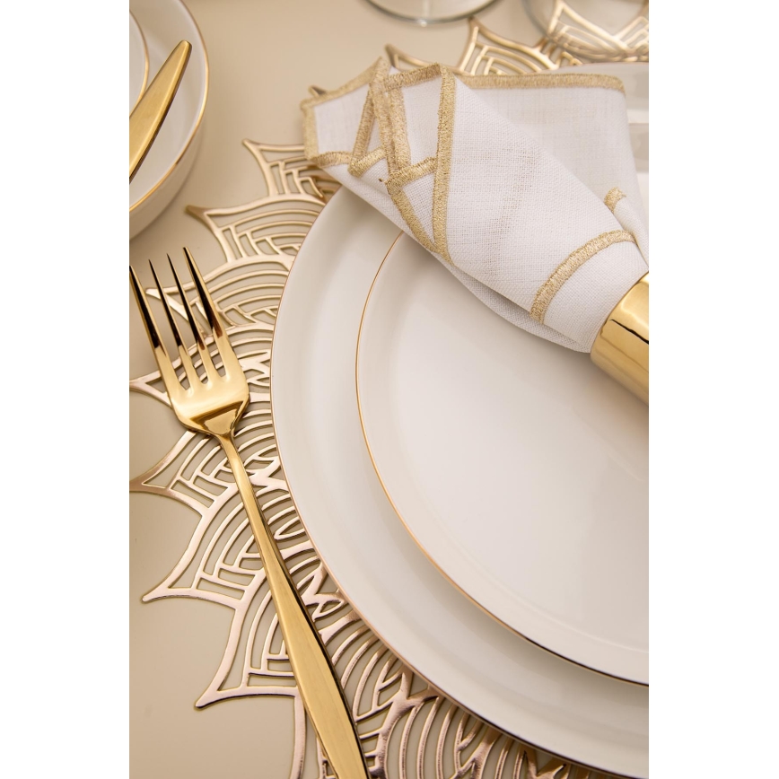 26-teiliges Geschirrset, weiß/gold, Porzellan