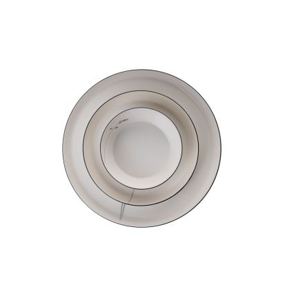 27-teiliges Porzellan-Geschirrset, Weiß/Schwarz