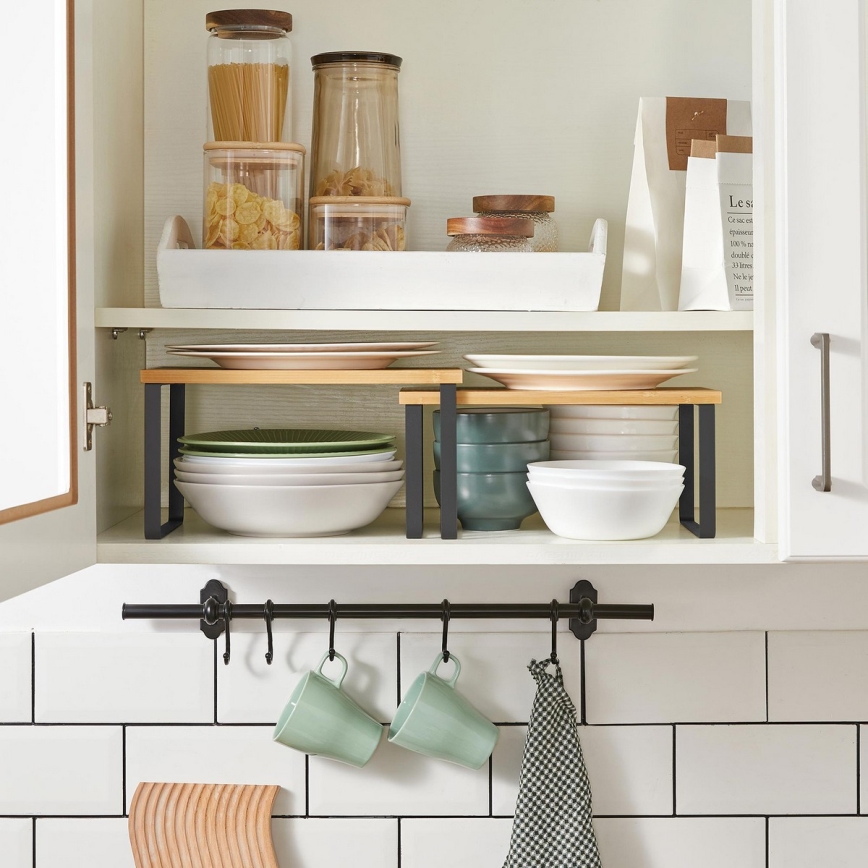 2er-Set Aufbewahrungsregale MARGE, schwarz/braun