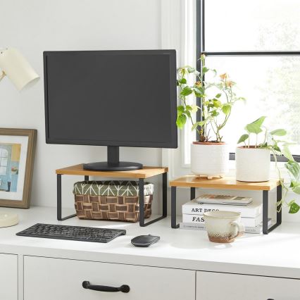 2er-Set Aufbewahrungsregale MARGE, schwarz/braun