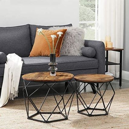 2er-Set Couchtische TALIA, Braun/Schwarz