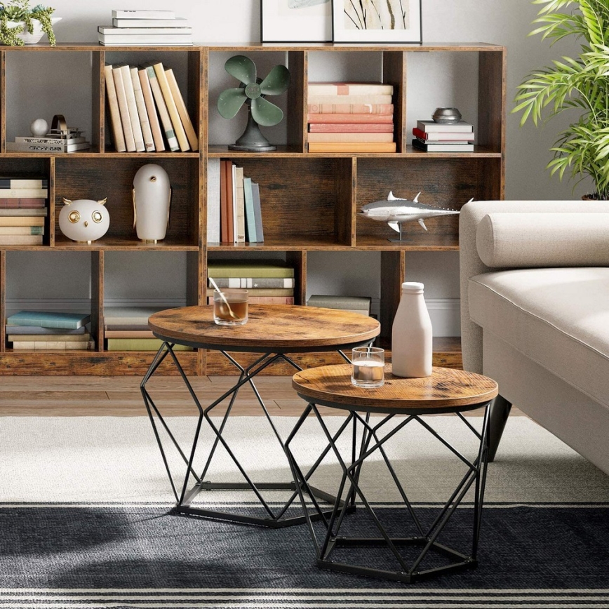 2er-Set Couchtische TALIA, Braun/Schwarz