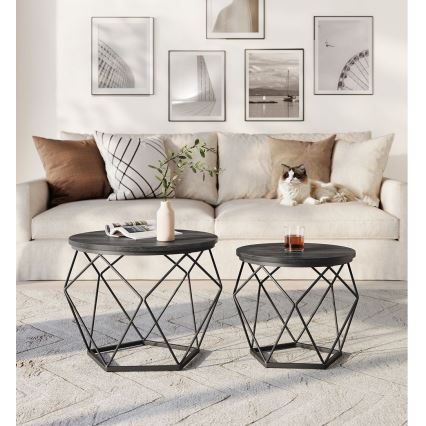 2er-Set Couchtische TALIA, schwarz