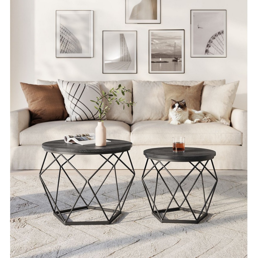 2er-Set Couchtische TALIA, schwarz