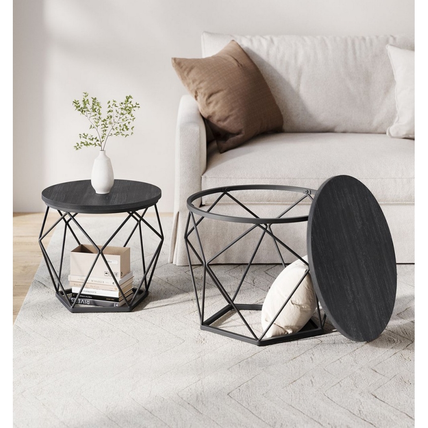 2er-Set Couchtische TALIA, schwarz