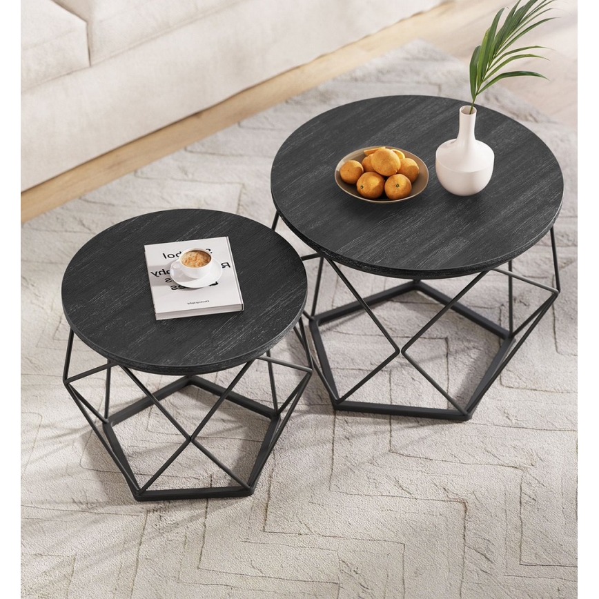 2er-Set Couchtische TALIA, schwarz