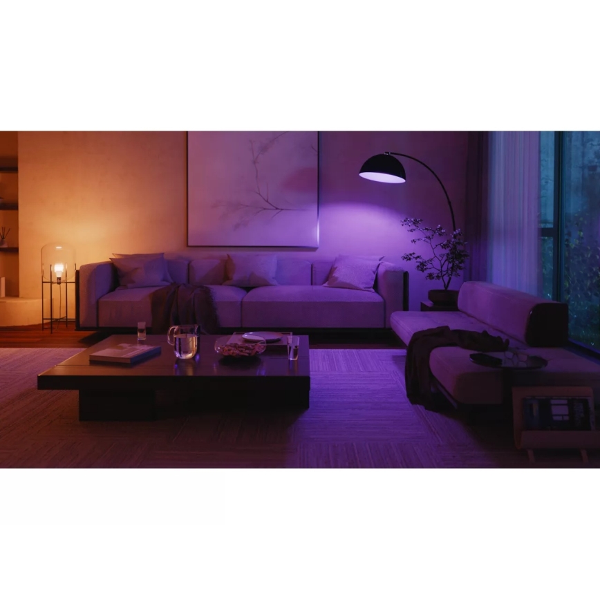 2er-Set dimmbares LED-Leuchtmittel Philips Hue WHITE AND COLOR AMBIANCE E27/6W/230V 1000-20000K