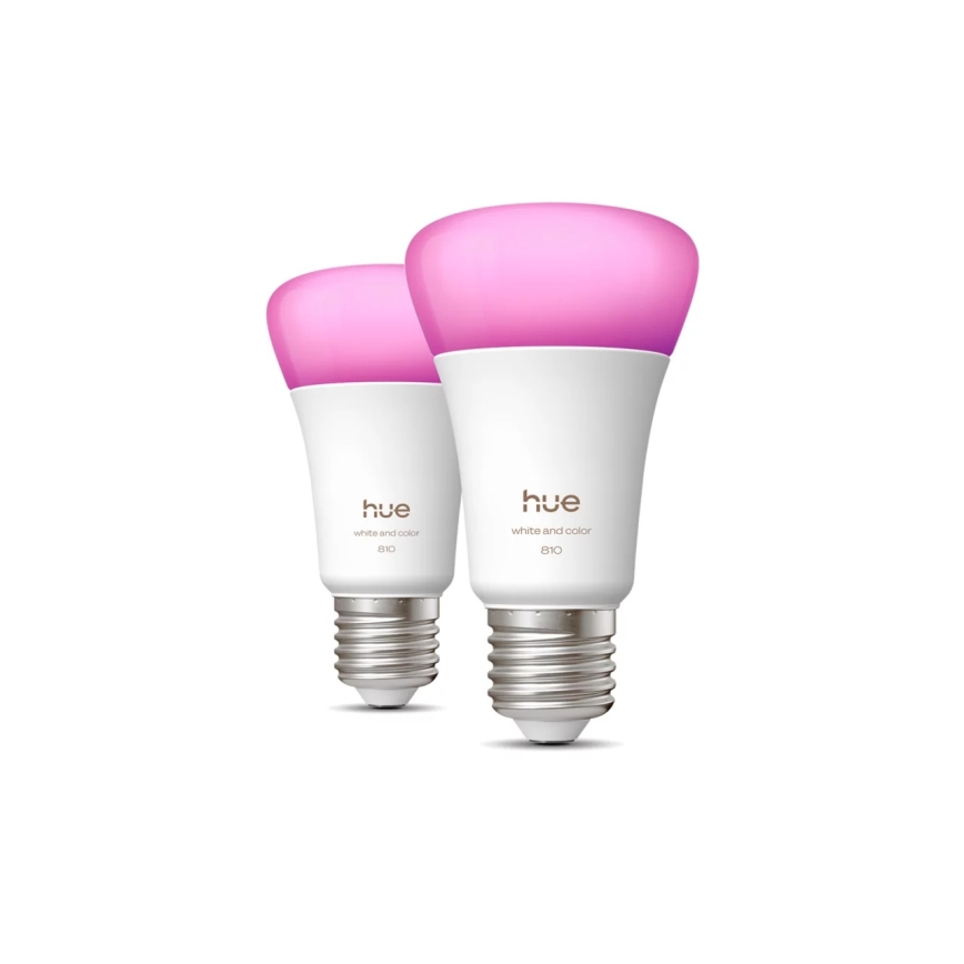 2er-Set dimmbares LED-Leuchtmittel Philips Hue WHITE AND COLOR AMBIANCE E27/6W/230V 1000-20000K