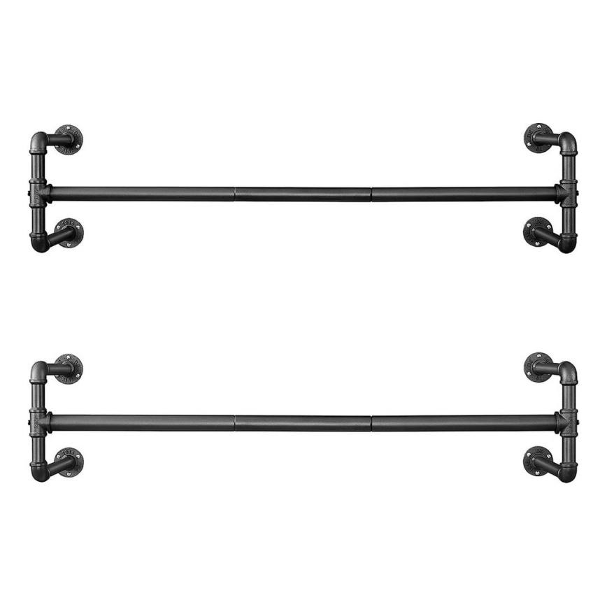 2er-Set Wandhalter für Kleiderbügel LINEA, schwarz