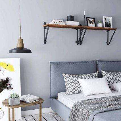 2er-Set Wandregale SHELFY, braun/schwarz