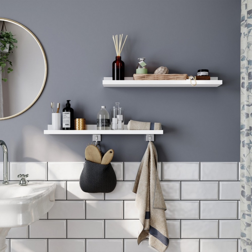 2er-Set Wandregale SHELFY, weiß