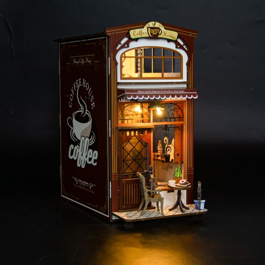 2Kids Toys - 3D Puzzle LED Buchstütze Café 2xAAA