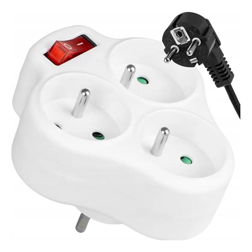 3-fach-Steckdosenleiste mit Schalter