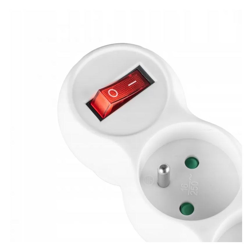 3-fache Steckdosenleiste mit Schalter