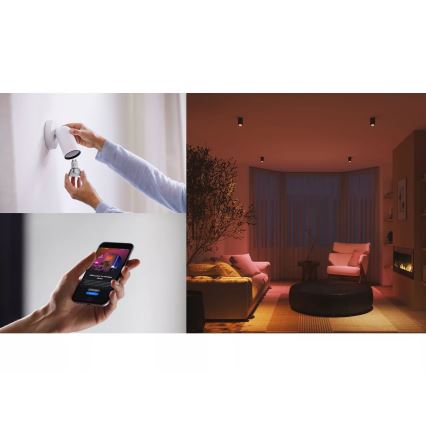 3er-Set dimmbares LED-Leuchtmittel Philips Hue White And Color Ambiance Essential GU10/4,7W/230V 2200-6500K