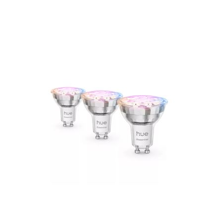 3er-Set dimmbares LED-Leuchtmittel Philips Hue White And Color Ambiance Essential GU10/4,7W/230V 2200-6500K